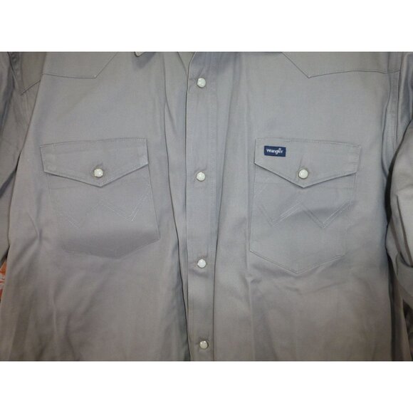 Wrangler Cowboy Cut Long Sleeve Twill Shirt Men's 2XT Tall Workwear Pearl Snap C - Picture 3 of 6